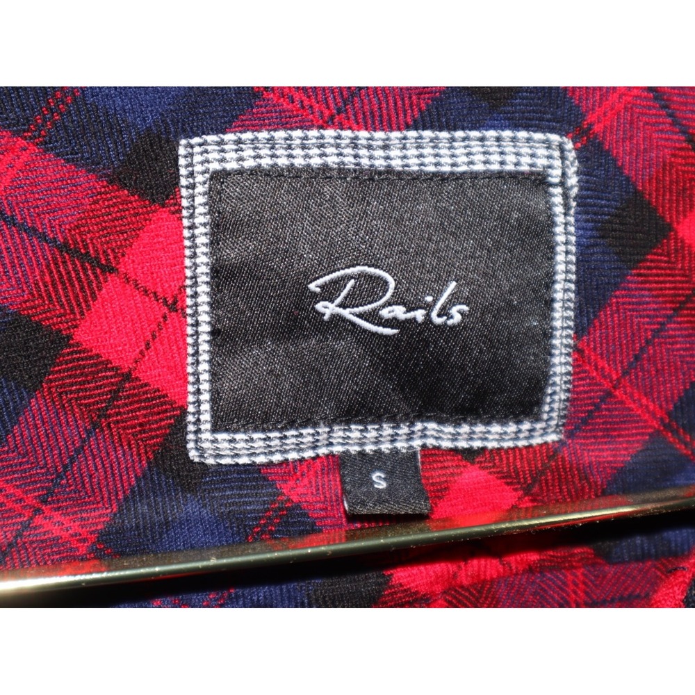 Rails Shirt Women Small Red Plaid Flannel Long Sleeve Collared Button Down EUC - Picture 3 of 5